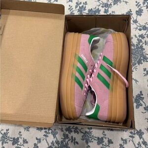 Adidas Gazelle Pink and Green Sneakers-Excellent Condition